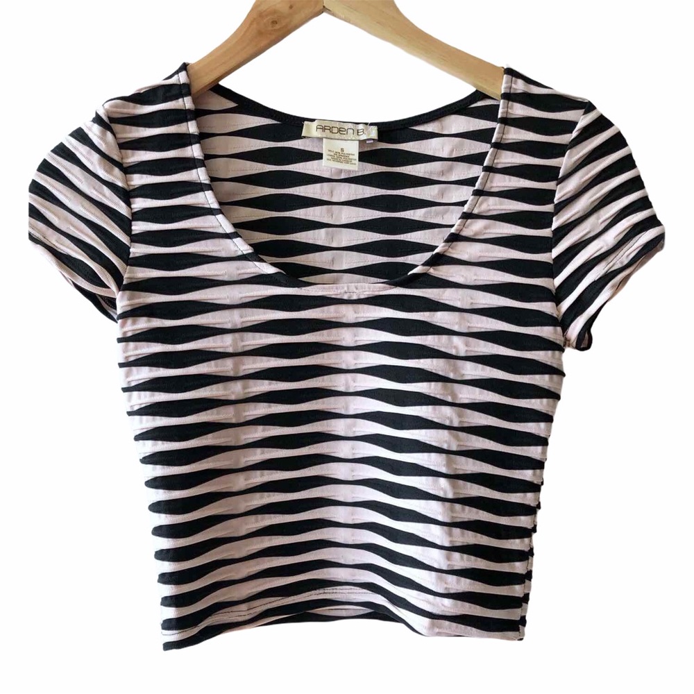 Arden B Striped Crop Top Size Small